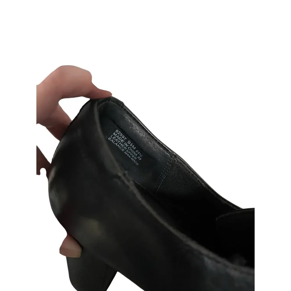 Clarks Bendables Womens Black Leather Heel Ankle Booties Size 9.5 Style 62597